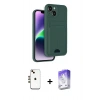 MARSİLYAN™- iPhone 14 Kılıf Vadi Çizgi Prime - Siyah Bilvis 5in1 3D Magic Cam Ekran Koruyucu + Shine Kamera Lens - GD