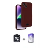 MARSİLYAN™- iPhone 14 Kılıf Vadi Çizgi Prime - Siyah Bilvis 5in1 3D Magic Cam Ekran Koruyucu + PVD Metal Kamera Lens - SH