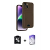 MARSİLYAN™- iPhone 14 Kılıf Vadi Çizgi Prime - Siyah Bilvis 5in1 3D Magic Cam Ekran Koruyucu + Yeşil PVD Metal Kamera Lens