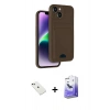 MARSİLYAN™- iPhone 14 Kılıf Vadi Çizgi Prime - Siyah Bilvis 5in1 5D Magic Hayalet Cam Ekran Koruyucu + Diamond Kamera Lens - YL