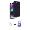 MARSİLYAN™- iPhone 14 Kılıf Vadi Çizgi Prime - Siyah Bilvis 5in1 5D Magic Hayalet Cam Ekran Koruyucu + Diamond Kamera Lens - KI