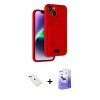 MARSİLYAN™- iPhone 14 Kılıf Vadi Çizgi Prime - Siyah Bilvis 5in1 5D Magic Hayalet Cam Ekran Koruyucu + Diamond Kamera Lens - KI