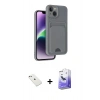 MARSİLYAN™- iPhone 14 Kılıf Vadi Çizgi Prime - Siyah Bilvis 5in1 5D Magic Hayalet Cam Ekran Koruyucu + Diamond Kamera Lens - PE
