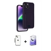 MARSİLYAN™- iPhone 14 Kılıf Vadi Çizgi Prime - Siyah Bilvis 5in1 5D Magic Hayalet Cam Ekran Koruyucu + Shine Kamera Lens - GI
