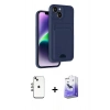 MARSİLYAN™- iPhone 14 Kılıf Vadi Çizgi Prime - Siyah Bilvis 5in1 5D Magic Hayalet Cam Ekran Koruyucu + Shine Kamera Lens - GI