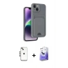 MARSİLYAN™- iPhone 14 Kılıf Vadi Çizgi Prime - Siyah Bilvis 5in1 5D Magic Hayalet Cam Ekran Koruyucu + Shine Kamera Lens - GI