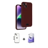 MARSİLYAN™- iPhone 14 Kılıf Vadi Çizgi Prime - Siyah Bilvis 5in1 5D Magic Hayalet Cam Ekran Koruyucu + Shine Kamera Lens - GI