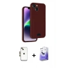 MARSİLYAN™- iPhone 14 Kılıf Vadi Çizgi Prime - Siyah Bilvis 5in1 5D Magic Hayalet Cam Ekran Koruyucu + Shine Kamera Lens - GD