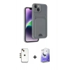 MARSİLYAN™- iPhone 14 Kılıf Vadi Çizgi Prime - Siyah Bilvis 5in1 5D Magic Hayalet Cam Ekran Koruyucu + Shine Kamera Lens - GD