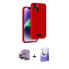 MARSİLYAN™- iPhone 14 Kılıf Vadi Çizgi Prime - Siyah Bilvis 5in1 5D Magic Hayalet Cam Ekran Koruyucu + Raze Metal Kamera Lens - GS