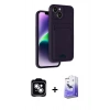 MARSİLYAN™- iPhone 14 Kılıf Vadi Çizgi Prime - Siyah Bilvis 5in1 5D Magic Hayalet Cam Ekran Koruyucu + PVD Metal Kamera Lens - GS