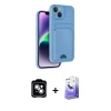 MARSİLYAN™- iPhone 14 Kılıf Vadi Çizgi Prime - Siyah Bilvis 5in1 5D Magic Hayalet Cam Ekran Koruyucu + PVD Metal Kamera Lens - GS