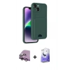 MARSİLYAN™- iPhone 14 Kılıf Vadi Çizgi Prime - Siyah Bilvis 5in1 5D Magic Hayalet Cam Ekran Koruyucu + Raze Metal Kamera Lens - MR