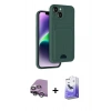 MARSİLYAN™- iPhone 14 Kılıf Vadi Çizgi Prime - Siyah Bilvis 5in1 5D Magic Hayalet Cam Ekran Koruyucu + Raze Metal Kamera Lens - GS