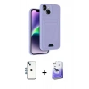 MARSİLYAN™- iPhone 14 Kılıf Vadi Çizgi Prime - Siyah Bilvis 5in1 5D Magic Hayalet Cam Ekran Koruyucu + Shine Kamera Lens - MI