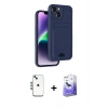 MARSİLYAN™- iPhone 14 Kılıf Vadi Çizgi Prime - Siyah Bilvis 5in1 5D Magic Hayalet Cam Ekran Koruyucu + Shine Kamera Lens - MI
