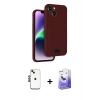 MARSİLYAN™- iPhone 14 Kılıf Vadi Çizgi Prime - Siyah Bilvis 5in1 5D Magic Hayalet Cam Ekran Koruyucu + Shine Kamera Lens - SH
