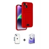 MARSİLYAN™- iPhone 14 Kılıf Vadi Çizgi Prime - Siyah Bilvis 5in1 5D Magic Hayalet Cam Ekran Koruyucu + Shine Kamera Lens - MI