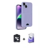 MARSİLYAN™- iPhone 14 Kılıf Vadi Çizgi Prime - Siyah Bilvis 5in1 5D Magic Hayalet Cam Ekran Koruyucu + PVD Metal Kamera Lens - SH