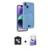 MARSİLYAN™- iPhone 14 Kılıf Vadi Çizgi Prime - Siyah Bilvis 5in1 5D Magic Hayalet Cam Ekran Koruyucu + PVD Metal Kamera Lens - SH
