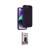 MARSİLYAN™- iPhone 14 Kılıf Vadi Çizgi Prime - Siyah Bilvis Hayalet Cam Ekran Koruyucu