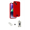 MARSİLYAN™- iPhone 14 Kılıf Vadi Çizgi Prime - Siyah Bilvis Hayalet Cam Ekran Koruyucu + Diamond Kamera Lens - YL