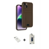 MARSİLYAN™- iPhone 14 Kılıf Vadi Çizgi Prime - Siyah Bilvis Hayalet Cam Ekran Koruyucu + Diamond Kamera Lens - YL