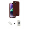 MARSİLYAN™- iPhone 14 Kılıf Vadi Çizgi Prime - Siyah Bilvis Hayalet Cam Ekran Koruyucu + Diamond Kamera Lens - YL