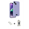 MARSİLYAN™- iPhone 14 Kılıf Vadi Çizgi Prime - Siyah Bilvis Hayalet Cam Ekran Koruyucu + Diamond Kamera Lens - YL