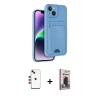 MARSİLYAN™- iPhone 14 Kılıf Vadi Çizgi Prime - Siyah Bilvis Hayalet Cam Ekran Koruyucu + Shine Kamera Lens - KI
