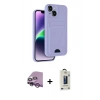 MARSİLYAN™- iPhone 14 Kılıf Vadi Çizgi Prime - Siyah Bilvis Hayalet Cam Ekran Koruyucu + Raze Metal Kamera Lens - MR