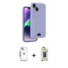 MARSİLYAN™- iPhone 14 Kılıf Vadi Çizgi Prime - Siyah Bilvis Hayalet Cam Ekran Koruyucu + Shine Kamera Lens - MI
