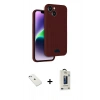 MARSİLYAN™- iPhone 14 Kılıf Vadi Çizgi Prime - Siyah Bilvis Hayalet Cam Ekran Koruyucu + Diamond Kamera Lens - SABE