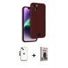 MARSİLYAN™- iPhone 14 Kılıf Vadi Çizgi Prime - Siyah Bilvis Hayalet Cam Ekran Koruyucu + Shine Kamera Lens - SH