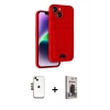 MARSİLYAN™- iPhone 14 Kılıf Vadi Çizgi Prime - Siyah Bilvis Hayalet Cam Ekran Koruyucu + Shine Kamera Lens - SH