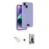 MARSİLYAN™- iPhone 14 Kılıf Vadi Çizgi Prime - Siyah Bilvis Hayalet Cam Ekran Koruyucu + Diamond Kamera Lens - YL