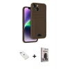 MARSİLYAN™- iPhone 14 Kılıf Vadi Çizgi Prime - Siyah Bilvis Hayalet Cam Ekran Koruyucu + Diamond Kamera Lens - YL