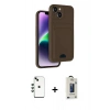 MARSİLYAN™- iPhone 14 Kılıf Vadi Çizgi Prime - Siyah Bilvis Hayalet Cam Ekran Koruyucu + Shine Kamera Lens - YL