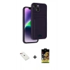 MARSİLYAN™- iPhone 14 Kılıf Vadi Çizgi Prime - Siyah Buffer Cam Ekran Koruyucu + Diamond Kamera Lens - KI