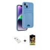 MARSİLYAN™- iPhone 14 Kılıf Vadi Çizgi Prime - Siyah Buffer Cam Ekran Koruyucu + Diamond Kamera Lens - KI