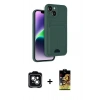 MARSİLYAN™- iPhone 14 Kılıf Vadi Çizgi Prime - Siyah Buffer Cam Ekran Koruyucu + PVD Metal Kamera Lens - YL