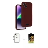 MARSİLYAN™- iPhone 14 Kılıf Vadi Çizgi Prime - Siyah Buffer Cam Ekran Koruyucu + Shine Kamera Lens - GI