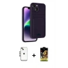 MARSİLYAN™- iPhone 14 Kılıf Vadi Çizgi Prime - Siyah Buffer Cam Ekran Koruyucu + Shine Kamera Lens - GI