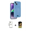 MARSİLYAN™- iPhone 14 Kılıf Vadi Çizgi Prime - Siyah Buffer Cam Ekran Koruyucu + Shine Kamera Lens - GI