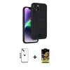 MARSİLYAN™- iPhone 14 Kılıf Vadi Çizgi Prime - Siyah Buffer Cam Ekran Koruyucu + Shine Kamera Lens - MI