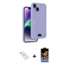 MARSİLYAN™- iPhone 14 Kılıf Vadi Çizgi Prime - Siyah Buffer Hayalet Cam Ekran Koruyucu + Diamond Kamera Lens - PE