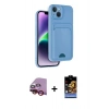 MARSİLYAN™- iPhone 14 Kılıf Vadi Çizgi Prime - Siyah Buffer Hayalet Cam Ekran Koruyucu + Kırmızı Raze Metal Kamera Lens