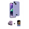 MARSİLYAN™- iPhone 14 Kılıf Vadi Çizgi Prime - Siyah Buffer Hayalet Cam Ekran Koruyucu + Raze Metal Kamera Lens - SH