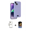MARSİLYAN™- iPhone 14 Kılıf Vadi Çizgi Prime - Siyah Buffer Hayalet Cam Ekran Koruyucu + Shine Kamera Lens - GD