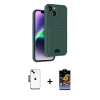 MARSİLYAN™- iPhone 14 Kılıf Vadi Çizgi Prime - Siyah Buffer Hayalet Cam Ekran Koruyucu + Shine Kamera Lens - SH